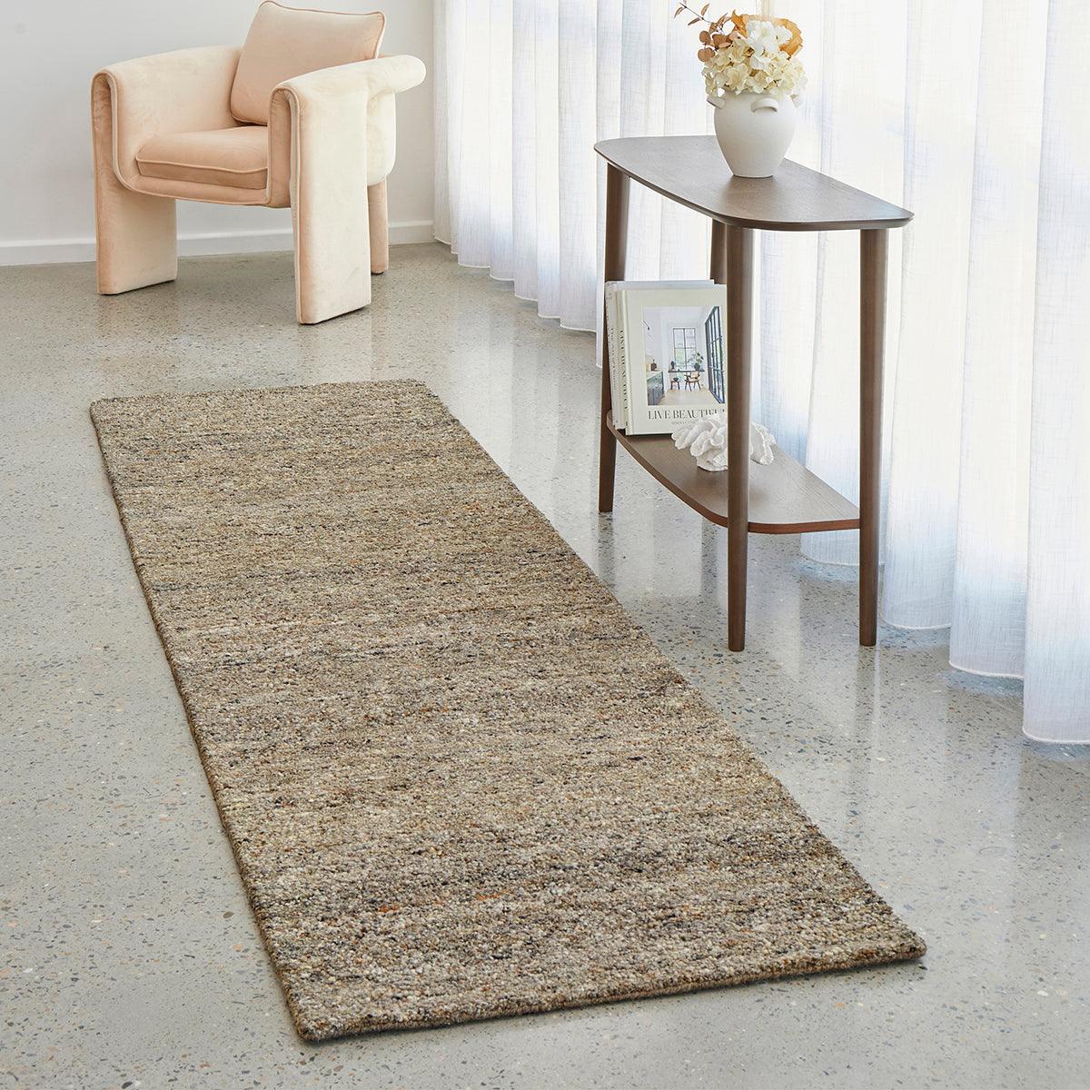 Conscious Loom Embrace Stone Runner Rug