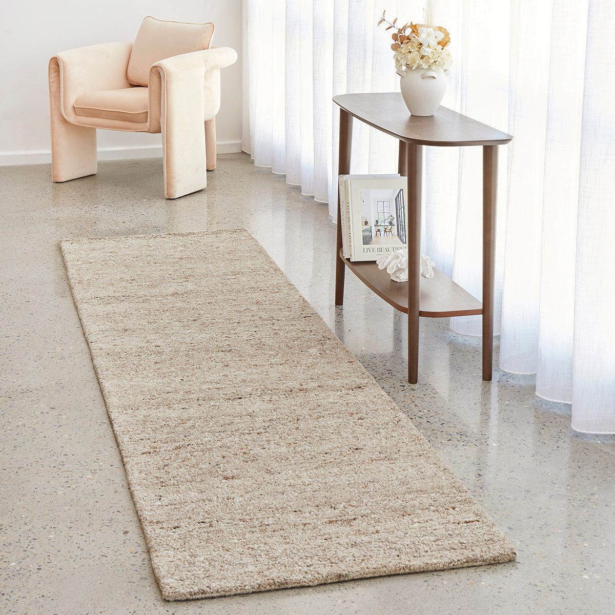 Conscious Loom Embrace Beige Runner Rug