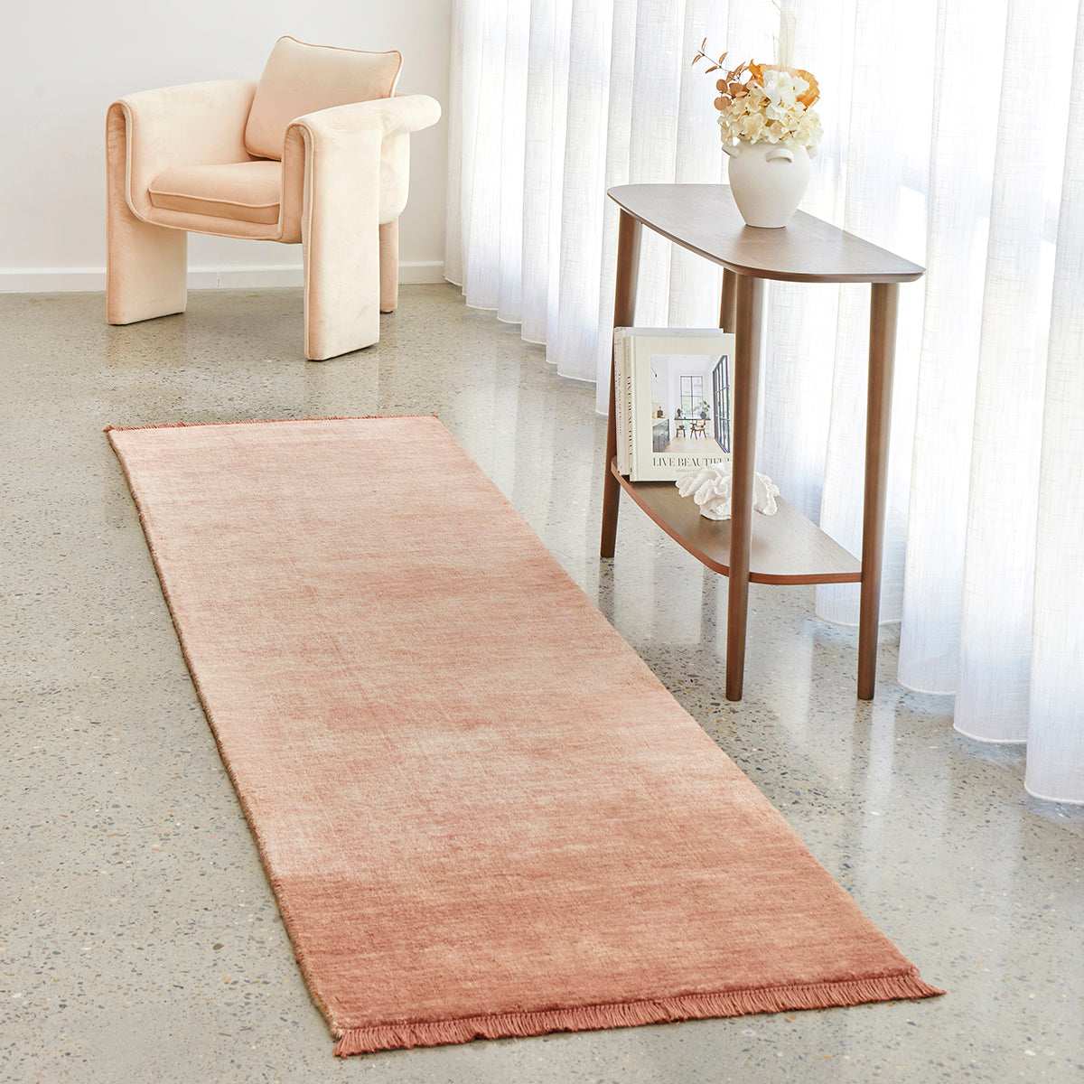 Conscious Loom Kinship Blush Pink Runner Rug