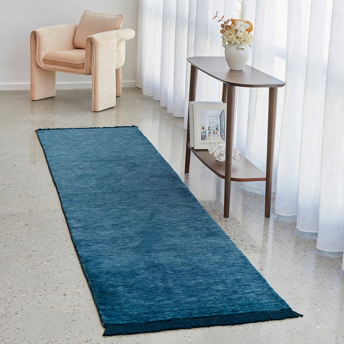 Conscious Loom Kinship Navy Runner Rug