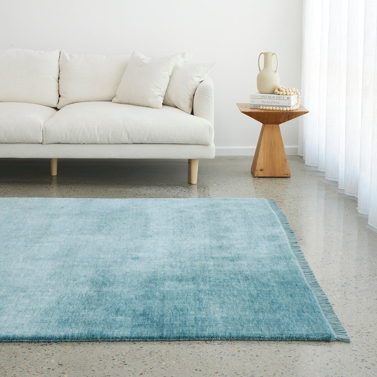 Conscious Loom Kinship Sky Blue Rug